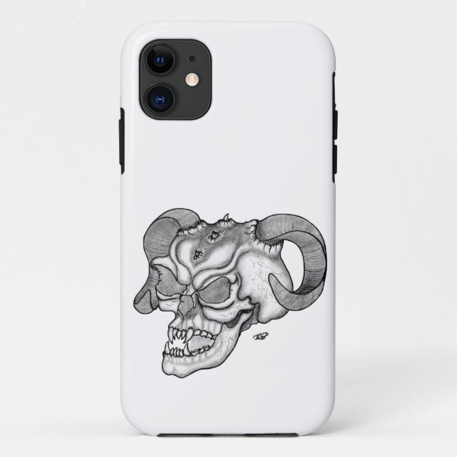 Funda De Case-Mate Para iPhone Skull Devil Head Diseño en blanco y negro (Reverso)