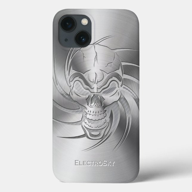 Funda De Case-Mate Para iPhone Skull Metallic Look (Reverso)