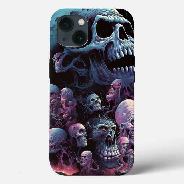 Funda De Case-Mate Para iPhone Skull Monsters Horror Art (Reverso )