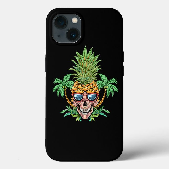 Funda De Case-Mate Para iPhone Skull Pineapple Aloha Bebe Flores Hawaianas Haw (Reverso )