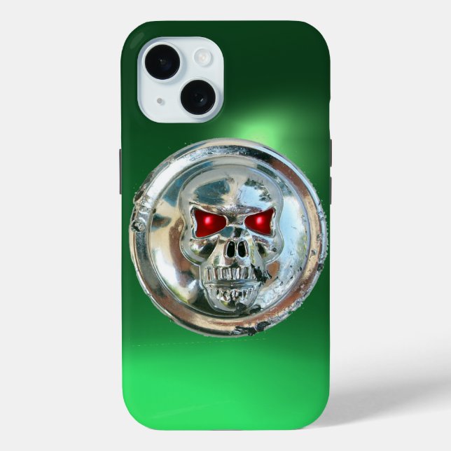 Funda De Case-Mate Para iPhone SKULL RIDERS MONOGRAM green (Reverso )