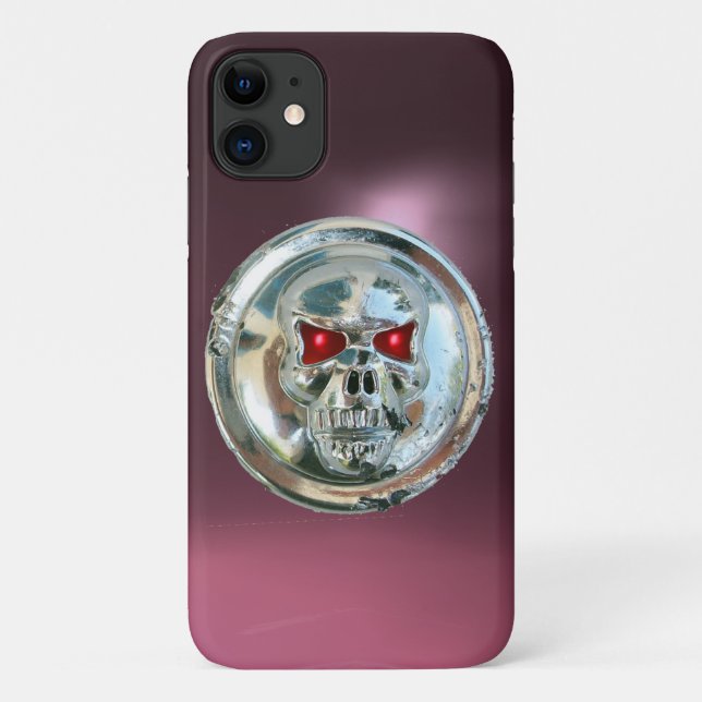 Funda De Case-Mate Para iPhone SKULL RIDERS MONOGRAM púrpura (Reverso)