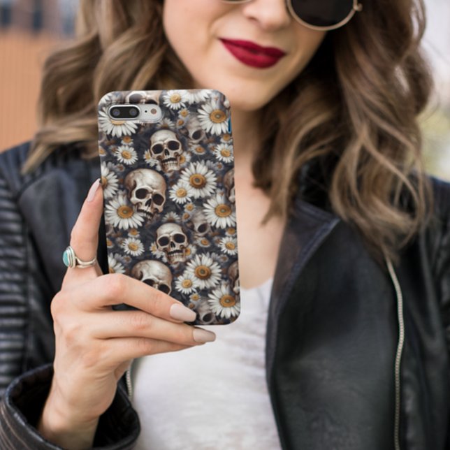 Funda De Case-Mate Para iPhone Skulls Gothy Daisy Flower Pattern (Subido por el creador)