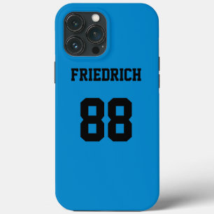 Funda Para iPhone 13 Pro Max Sky Blue and Black Sports Jersey