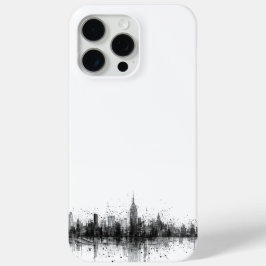 Funda Para iPhone 15 Pro Max Skyline blanco y negro