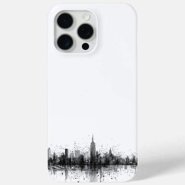 Funda De Case-Mate Para iPhone Skyline blanco y negro (Reverso )