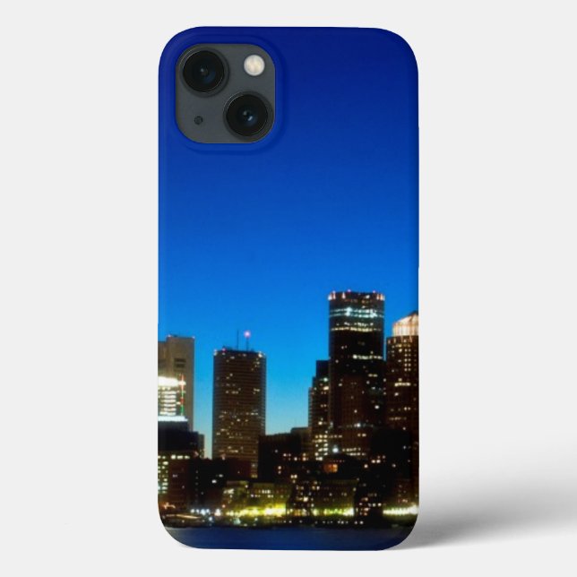 Funda De Case-Mate Para iPhone Skyline de Boston con luna (Reverso)