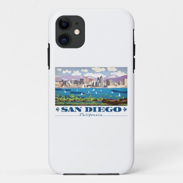 Funda De Case-Mate Para iPhone Skyline de San Diego (Reverso)