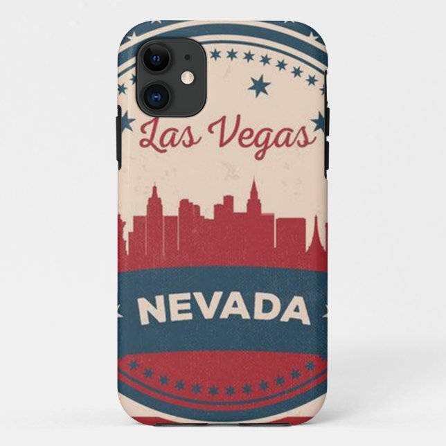 Funda De Case-Mate Para iPhone Skyline Retro Las Vegas (Reverso)