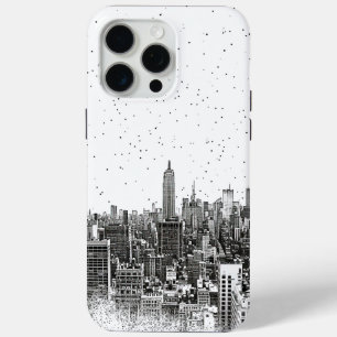 Funda Para iPhone 15 Pro Max Skyline urbana monocromática
