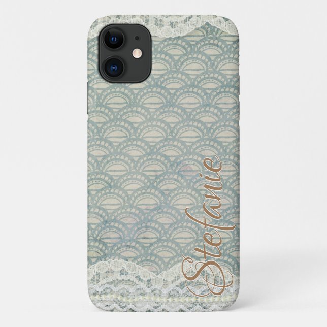 Funda De Case-Mate Para iPhone Slate Blue Lace (Reverso)