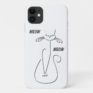 Funda Para iPhone 11 Slinky Black Cat Meow Meow Personalizado Textos Oj