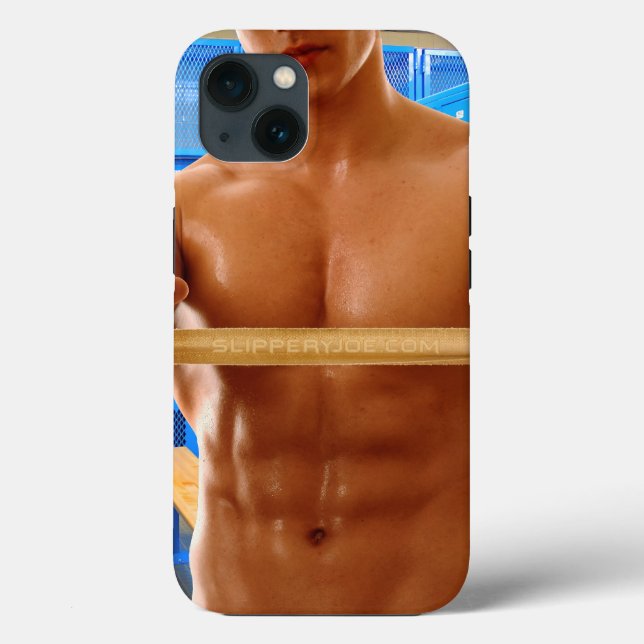 Funda De Case-Mate Para iPhone SlipperyJoe hombre muscular abs vestuario de baldo (Reverso )