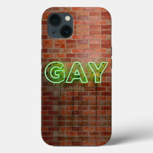 Funda Para iPhone 13 SlipperyJoe iluminó el letrero de neón gay brillan