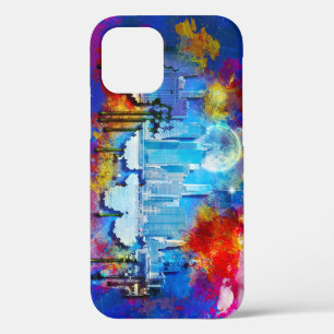 Funda Para iPhone 12 Pro SlipperyJoe NYC luna de grafiti rodeada de agitaci