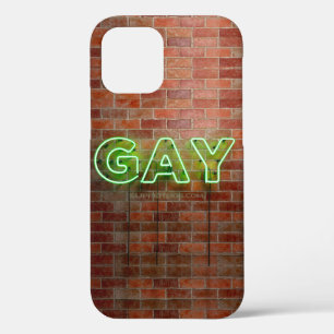 Funda Para iPhone 12 Pro SlipperyJoe signo de neón gay brillante vivo