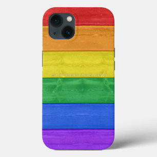 Funda Para iPhone 13 SlipperyJoe's clásico arcoíris táctil artesanal 