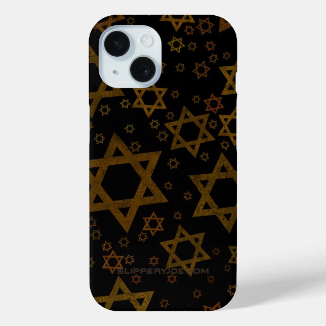 Funda De Case-Mate Para iPhone SlipperyJoe's Hanukkah Star David artístico  (Reverso )