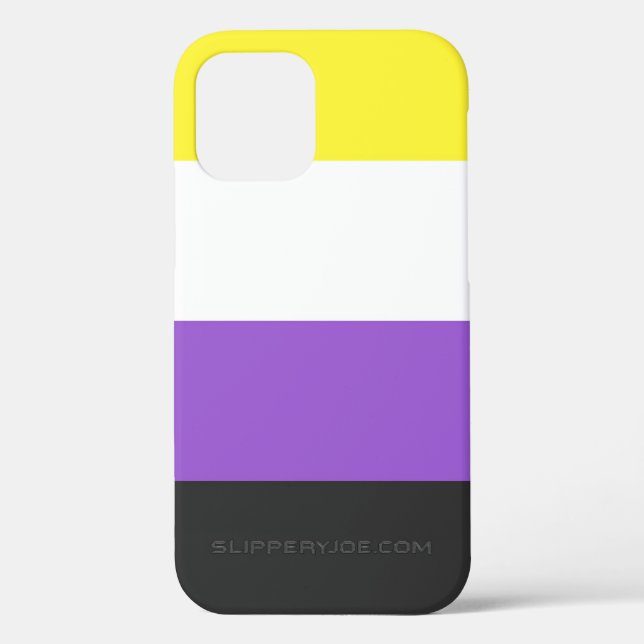 Funda De Case-Mate Para iPhone SlipperyJoe's Nonbinary Pride Flag gay gifts LGBTQ (Reverso )