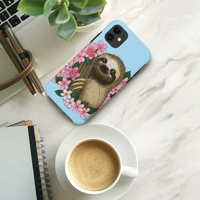 Funda De Case-Mate Para iPhone Sloth and Flowers (Subido por el creador)