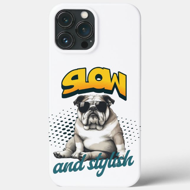 Funda De Case-Mate Para iPhone Slow and Stylish Bulldog – Funny Art (Reverso )