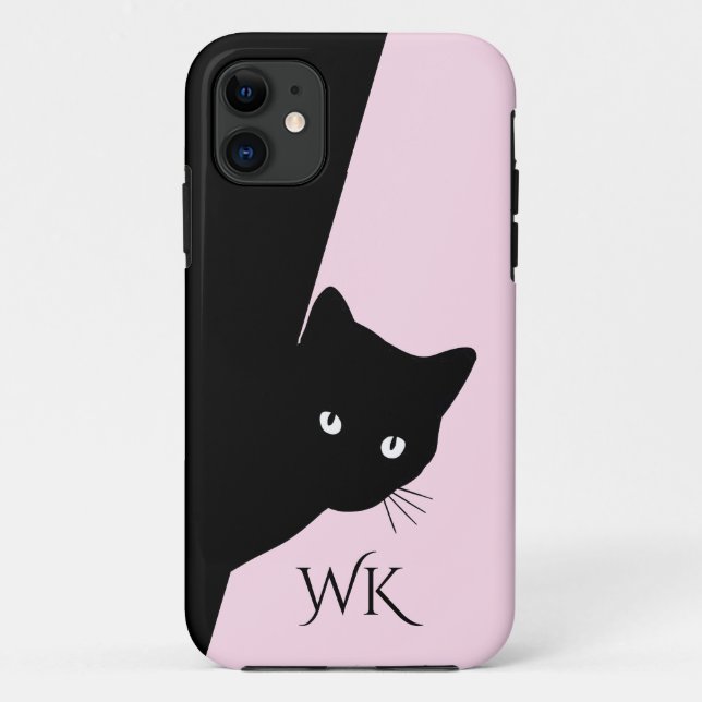 Funda De Case-Mate Para iPhone Sly Black Cat Pink (Reverso)