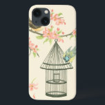 title_seo2 Small Birds Perched on a Branch and on a Birdcage<br><div class="desc">Nancy Slocum's have painted many birds throughout the years. This image portrays two small blue and yellow birds perched on a branch surrounded by pink flowers and looking curious about a birdcage. Get this cool bird-themed art piece on your Zazzle product today.</div>