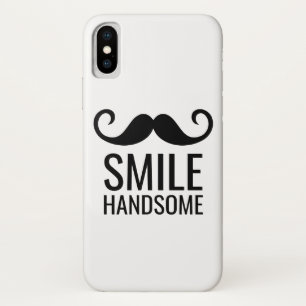 iPhone X SMILE & Mustache COLORIZA el fondo Funda para iPho