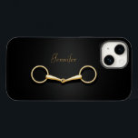 Funda Para iPhone 14 De Case-Mate Snaffle Gold Bit Elegante Ecuestre Personalizado<br><div class="desc">Este elegante estuche de teléfono tiene un trozo de serpentín de anillo suelto de oro bajo tu nombre.</div>