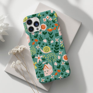 Funda Para iPhone 14 Pro Max De Case-Mate Snail and Flowers Cute Garden Botanical