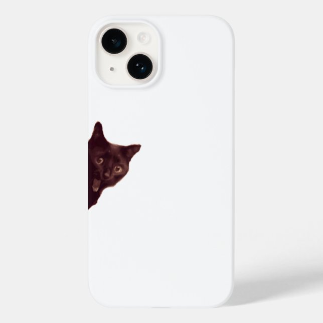 Funda De Case-Mate Para iPhone “Sneaky Black Cat Peeking Phone Case” (Reverso )