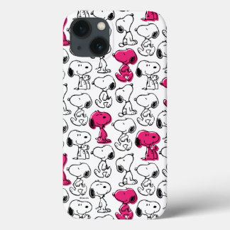 Funda Para iPhone 13 Snoopy Black & Magenta Pattern