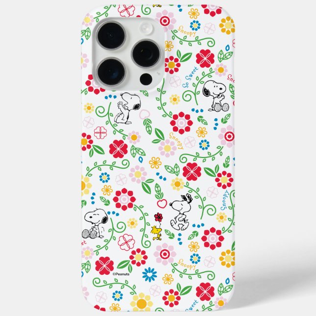 Funda De Case-Mate Para iPhone Snoopy So Sweet Flower Pattern (Reverso )