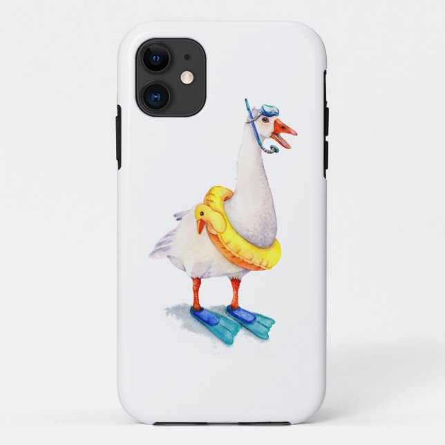 Funda De Case-Mate Para iPhone Snorkeling White Goose (Reverso)