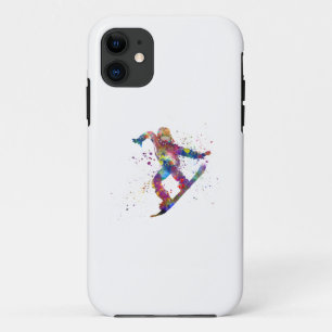 Funda Para iPhone 11 Snowboard en acuarela