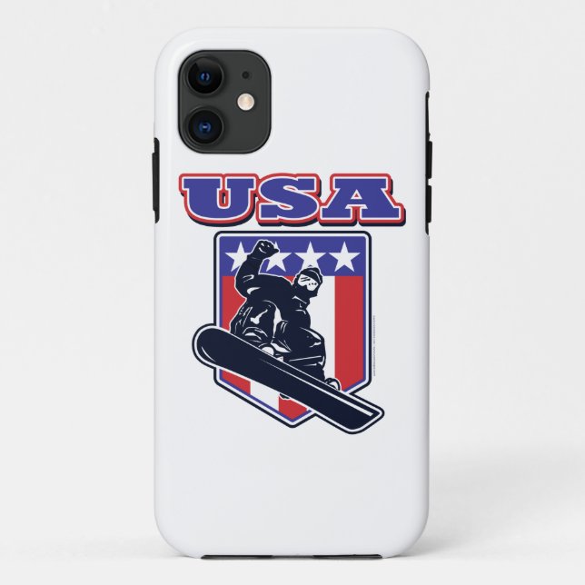 Funda De Case-Mate Para iPhone Snowboarders de Estados Unidos (Reverso)