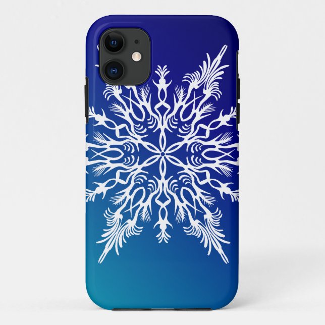 Funda De Case-Mate Para iPhone SNOWFLAKE en azul (Reverso)