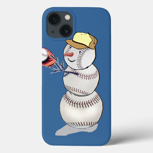 Funda De Case-Mate Para iPhone Snowman de béisbol (Reverso)