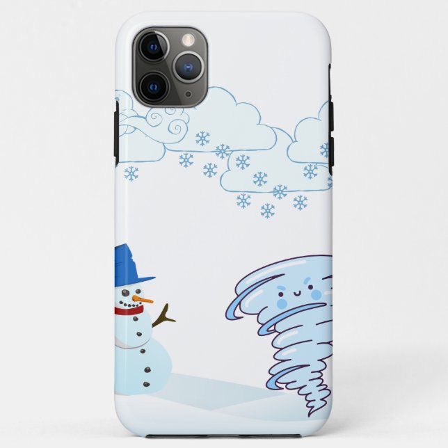 Funda De Case-Mate Para iPhone Snowman de invierno y viento (Reverso)