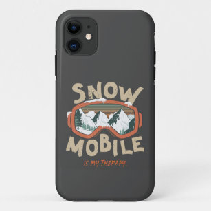 Funda Para iPhone 11 Snowmobile es mi Google de nieve de montaña de la 