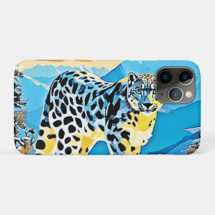 Funda Para iPhone 11 Pro Snowowy Mountain Leopard Stance Design