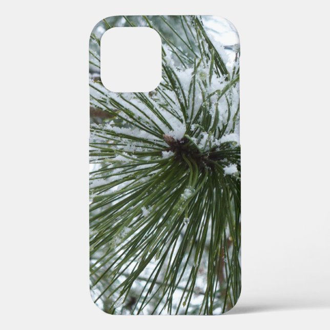 Funda De Case-Mate Para iPhone Snowy Pine Needles Winter Nature Photography (Reverso )