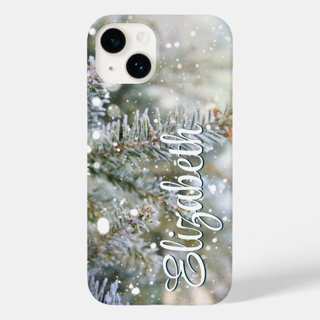 Funda De Case-Mate Para iPhone Snowy Pine Winter (Reverso )