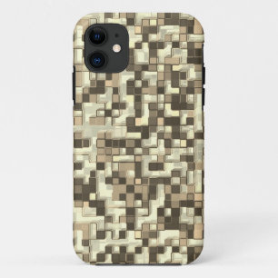 Funda Para iPhone 11 Sobre pequeños cuadrados en tonos marrones y beige