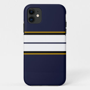 Funda Para iPhone 11 Sofisticadas franjas de Carreras blanca negra en l