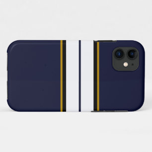 Funda Para iPhone 11 Sofisticadas franjas de Carreras blanca negra en l