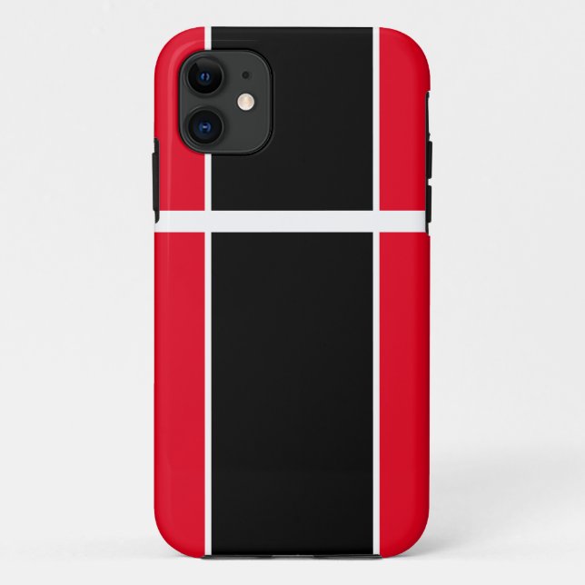 Funda De Case-Mate Para iPhone Sofisticadas franjas de Carreras blanca roja negra (Reverso)