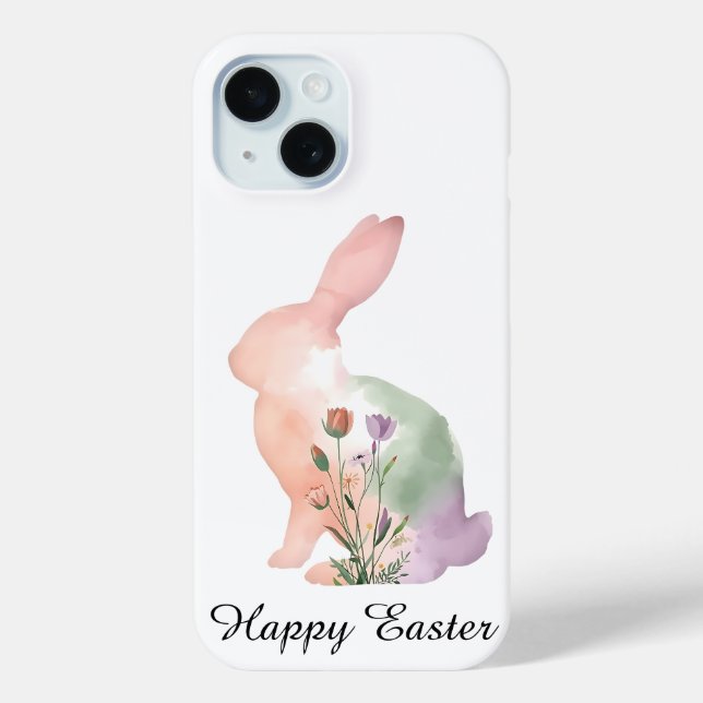 Funda De Case-Mate Para iPhone Soft Watercolour Easter Bunny   (Reverso )