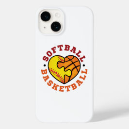 Funda Para iPhone 14 De Case-Mate Softball Basketball Heart