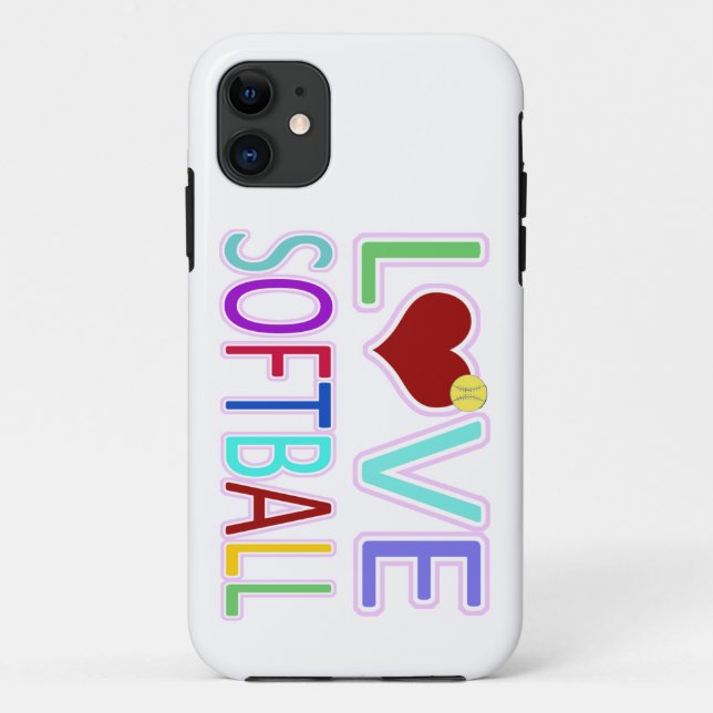 FUNDA DE Case-Mate PARA iPhone SOFTBALL DEL AMOR (Reverso)